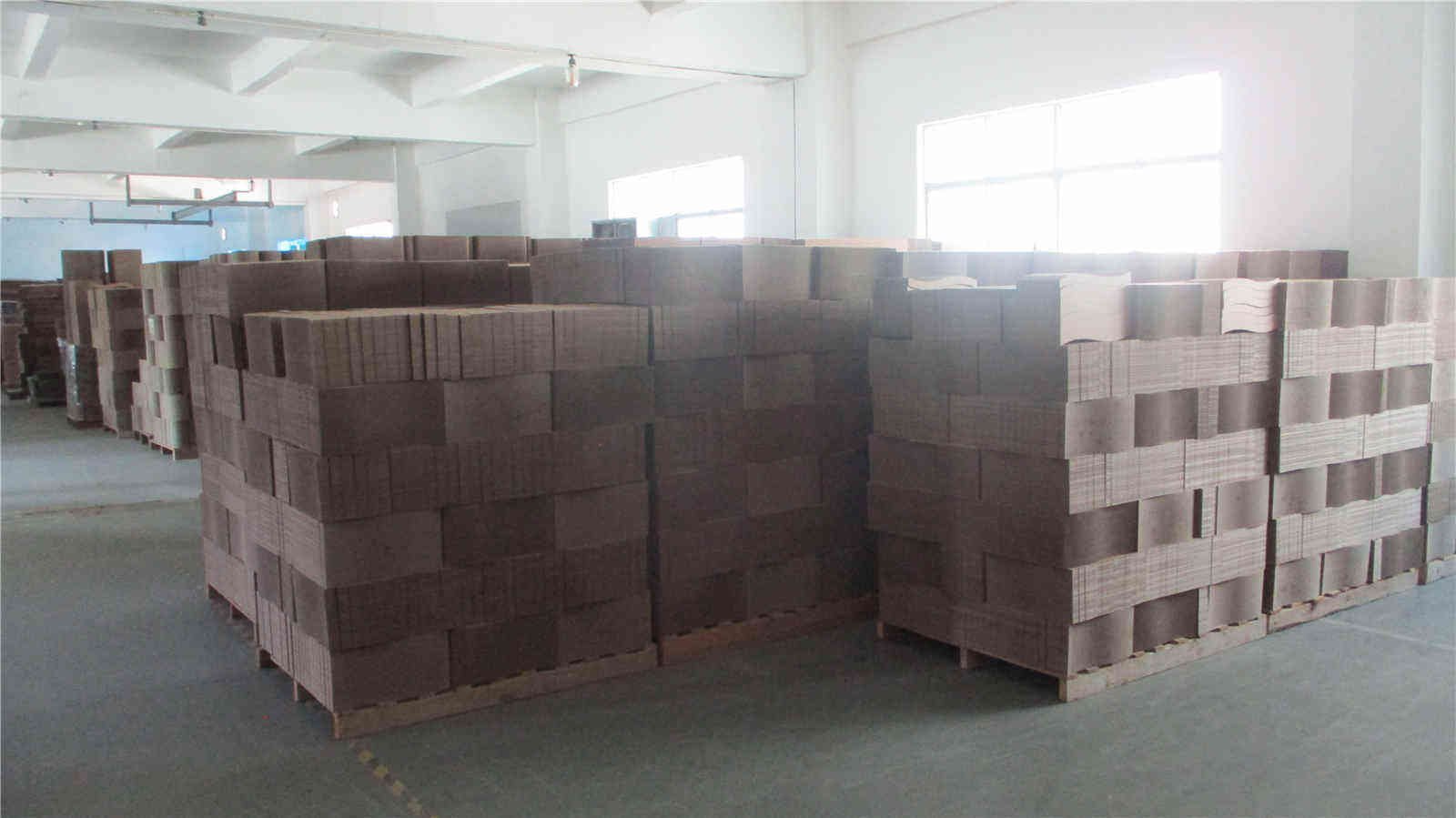 Corrugated scratcher stock in the warehouse