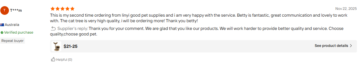 Additional verified buyer feedback
